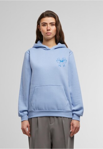 Miss Tee Sweatshirt 'Good Vibes Bow' in Blauw