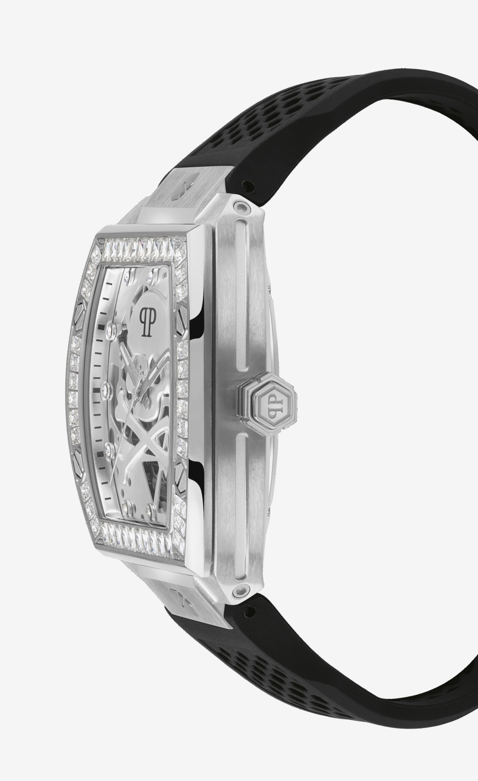 Orologio Philipp Plein Skeleton Crystal 44mm Unisex – Lusso Con Cristalli E Cinturino In Silicio