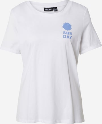 T-shirt 'PCKELA' PIECES en blanc : devant