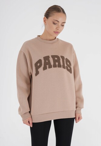 FRESHLIONS Sweatshirt 'Paris' in Beige: voorkant