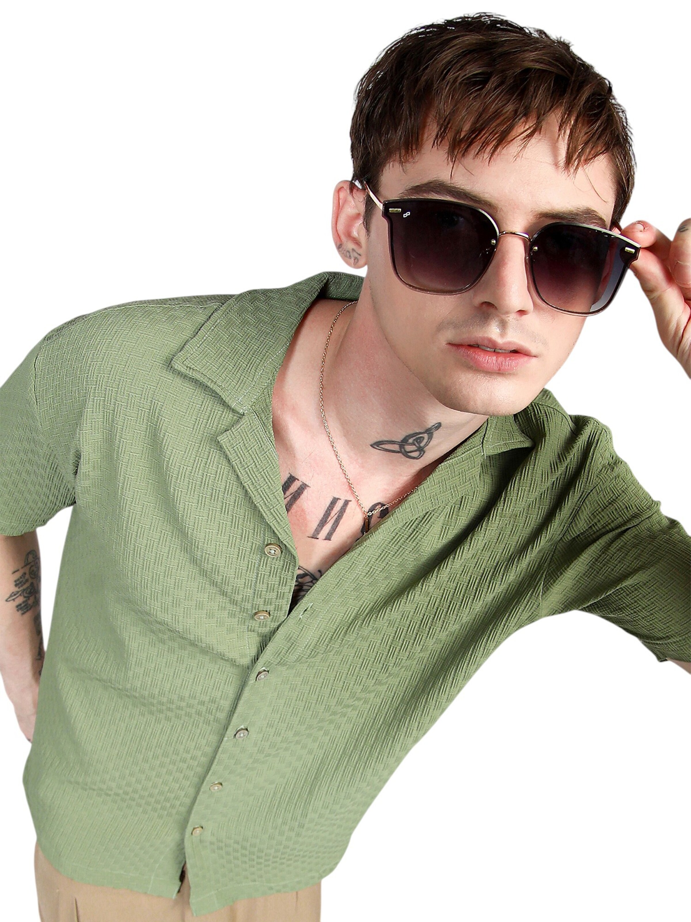 Coupe regular Chemise 'Talullah' Campus Sutra en vert