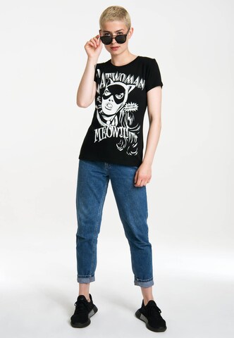 LOGOSHIRT Shirt 'Catwoman' in Black
