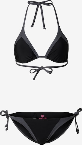 Bogner Fire + Ice Triangel Bikini 'Baila' in Schwarz: Vorderseite