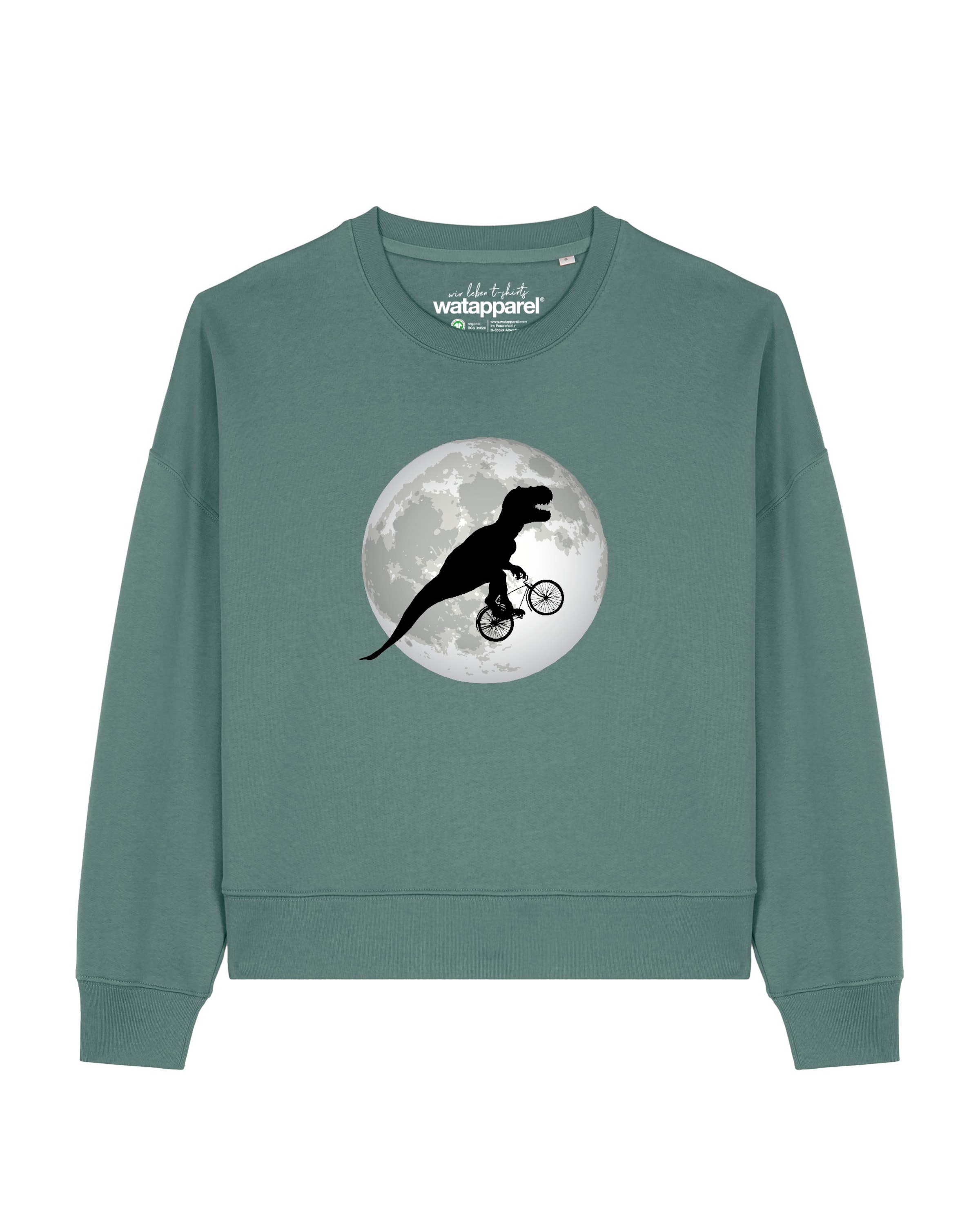 Watapparel Sweatshirt 'Flying TRex' in Green: front