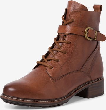 TAMARIS Lace-Up Ankle Boots in Brown: front