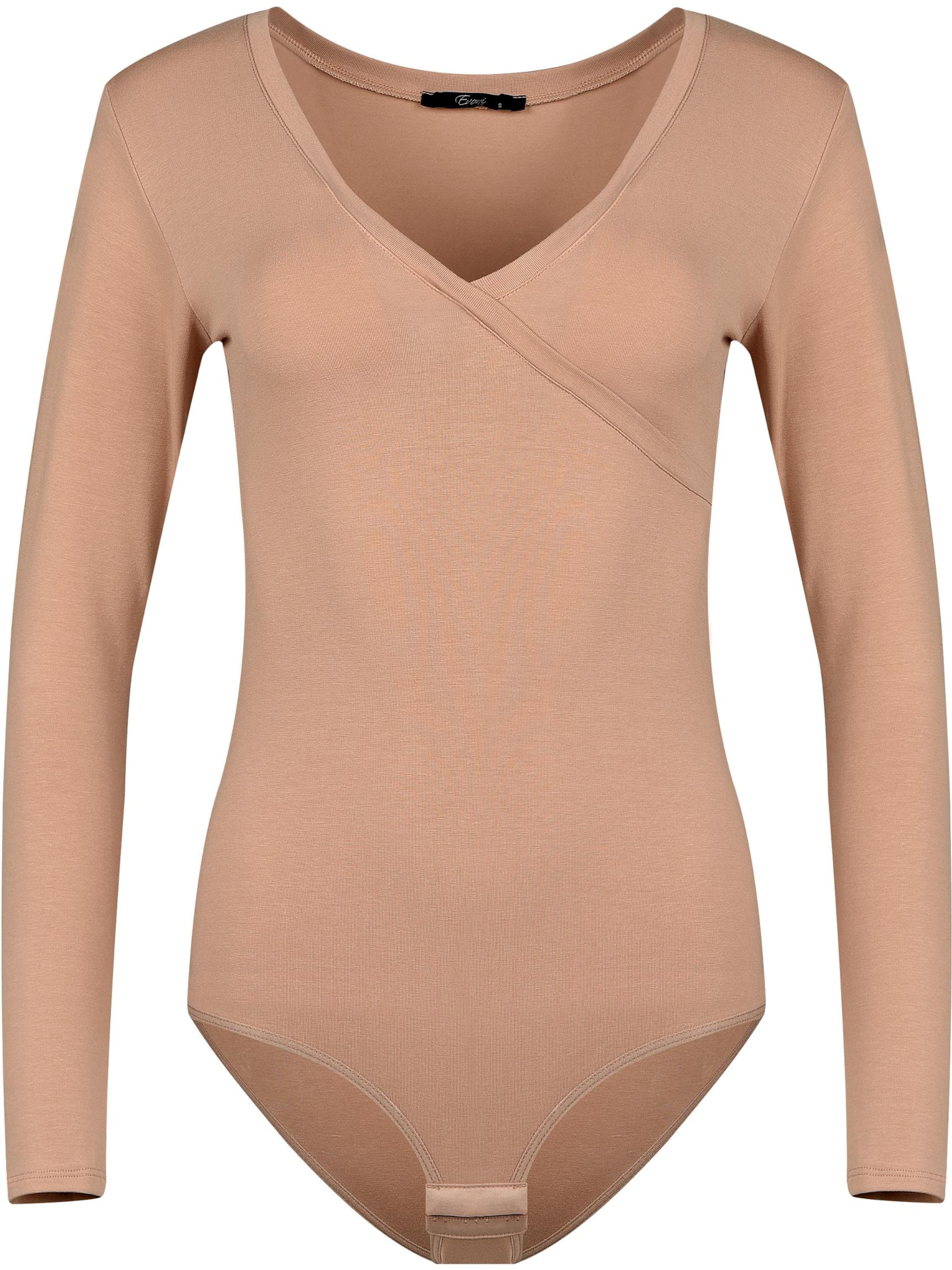 Evoni Blusenbody‌ in Beige: Vorderseite