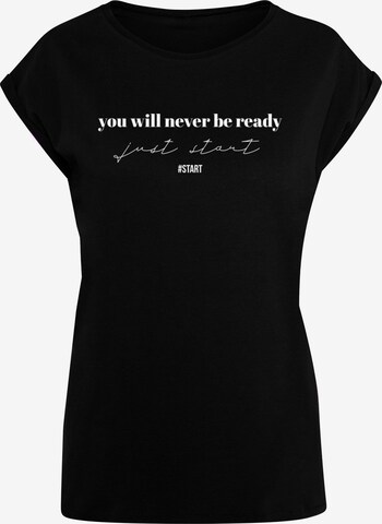 Merchcode Shirt 'Just Start' in Zwart: voorkant