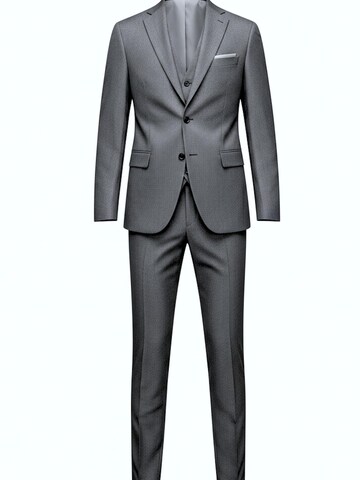 Keskin Collection Regular Suit 'Designer Anzug 3 tlg Grau Schwarz Dunkelblau' in Grey: front