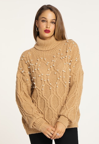 faina Sweater in Brown: front