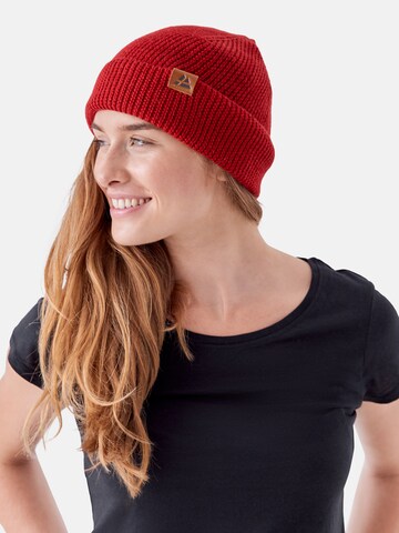 DANISH ENDURANCE Beanie 'Merino' in Rot: Vorderseite