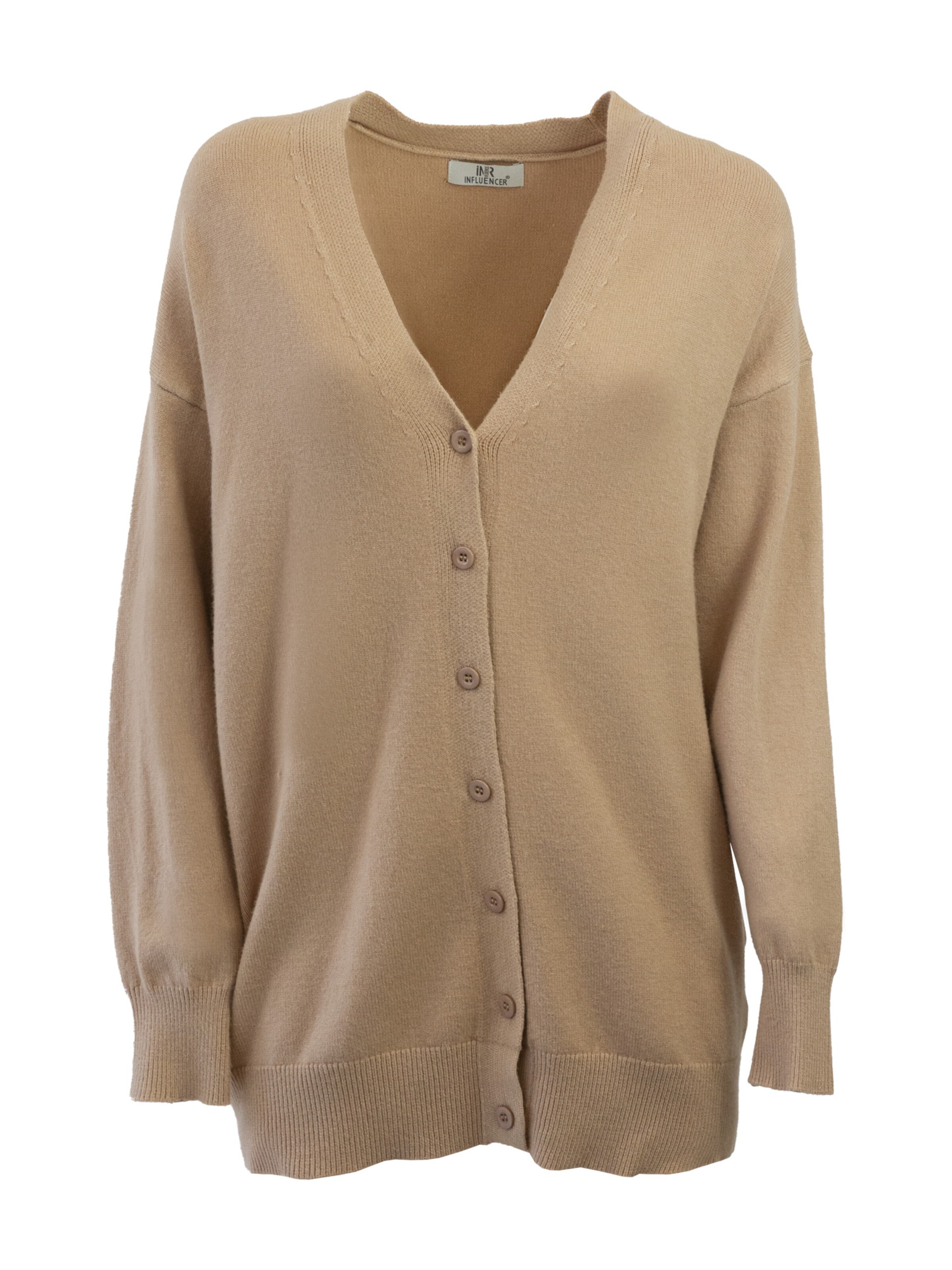Influencer Плетена жилетка в бежово: отпред