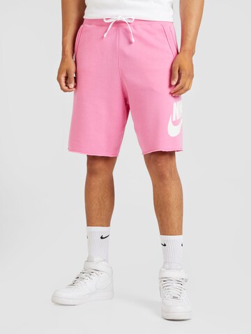 Loosefit Pantaloni 'Club Alumni' di Nike Sportswear in rosa: frontale