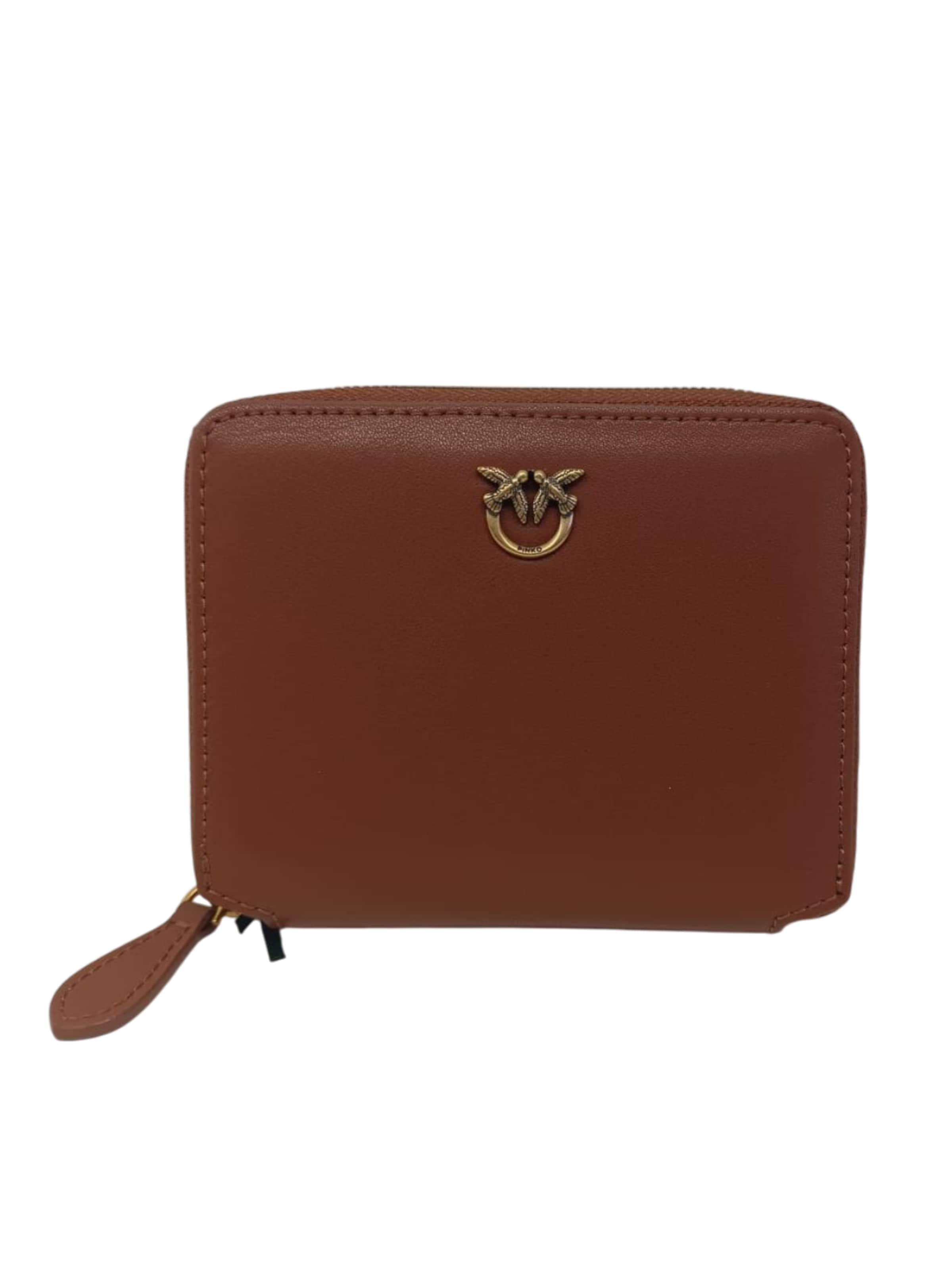 PINKO Wallet in Brown: front