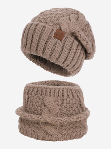 Magicshe Hat 'Gefüttertes Beanie und Schal-Set' in Brown