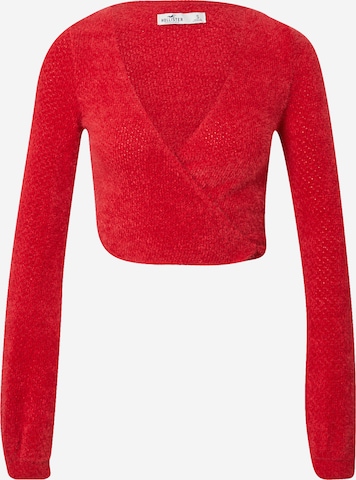 HOLLISTER Sweater 'CHENILLE' in Red: front