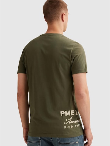 PME Legend Shirt 'PME LEGEND - T-shirt with off-placed artworks' in Groen