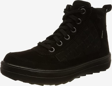 SUPERFIT Lace-Up Ankle Boots in Black: front