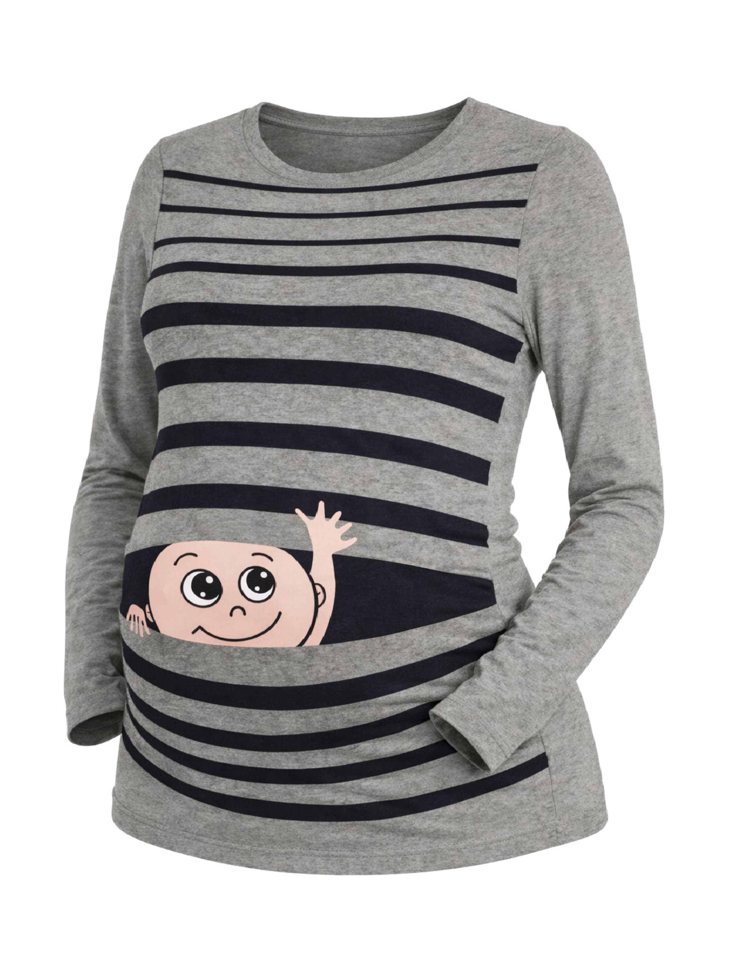 M.M.C. Shirt 'Winke Winke Umstandslangarmshirt' in Grey, Item view