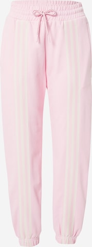 rožinė ADIDAS ORIGINALS Siaurėjantis Kelnės 'Adicolor 70S 3-Stripes': priekis