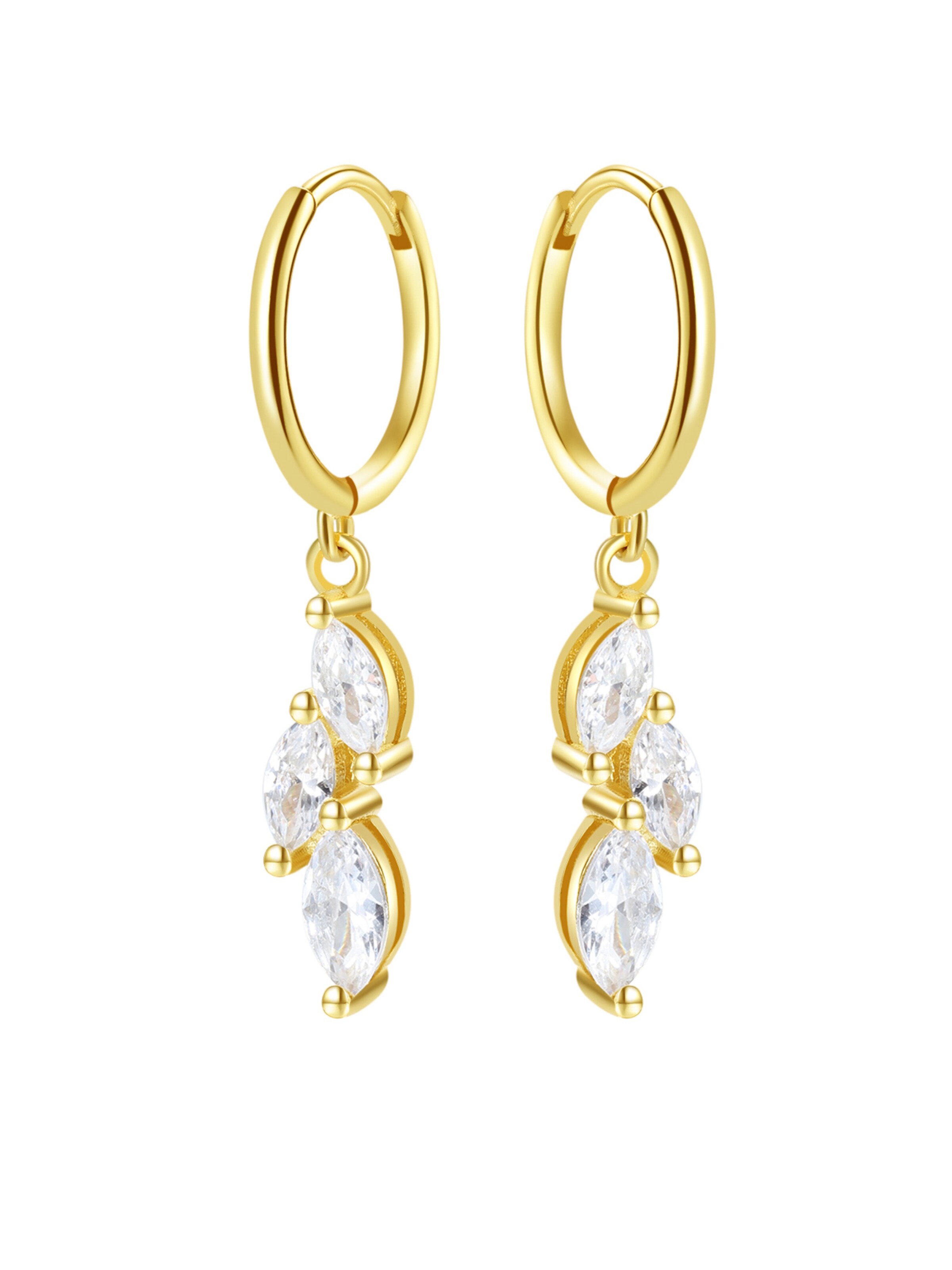 Hey Happiness Ohrringe 'Cluster Huggie'‌‌‌‌‌ in Gold