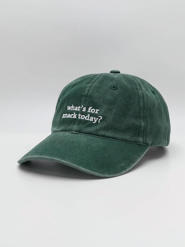 grippyglow Cap 'what's for snack today' in Green: front