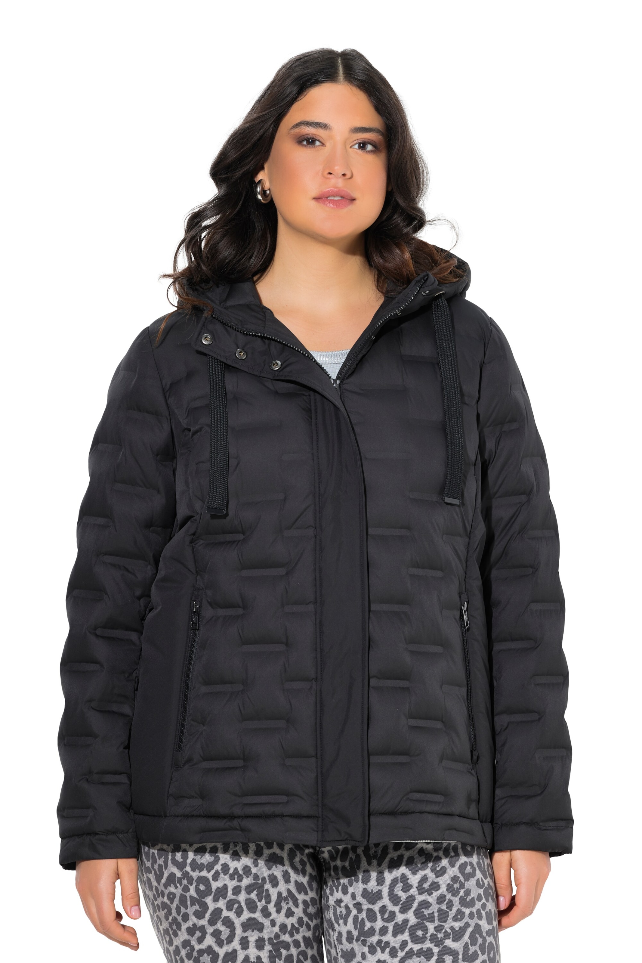 Ulla Popken Tussenjas in Zwart: voorkant