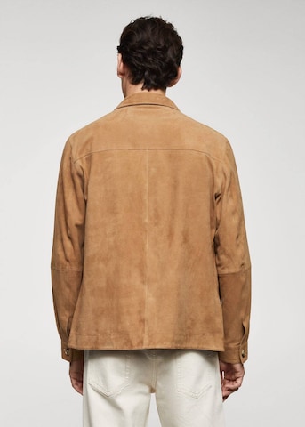 MANGO MAN Regular fit Button Up Shirt 'Garden' in Brown