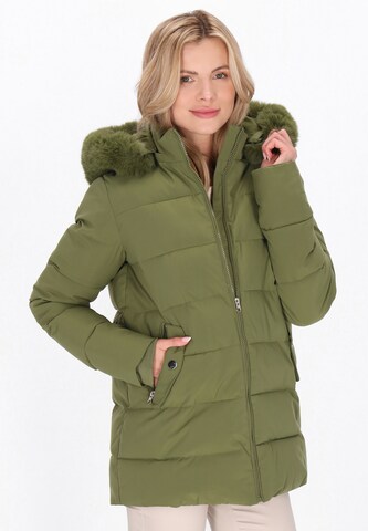 Usha Winter Coat in Green: front