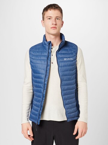 COLUMBIA Sports Vest 'Powder Pass' in Blue: front