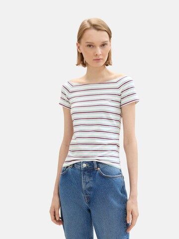 TOM TAILOR DENIM T-Shirt in Weiß: Vorderseite
