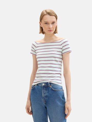 TOM TAILOR DENIM T-Shirt in Weiß: predná strana