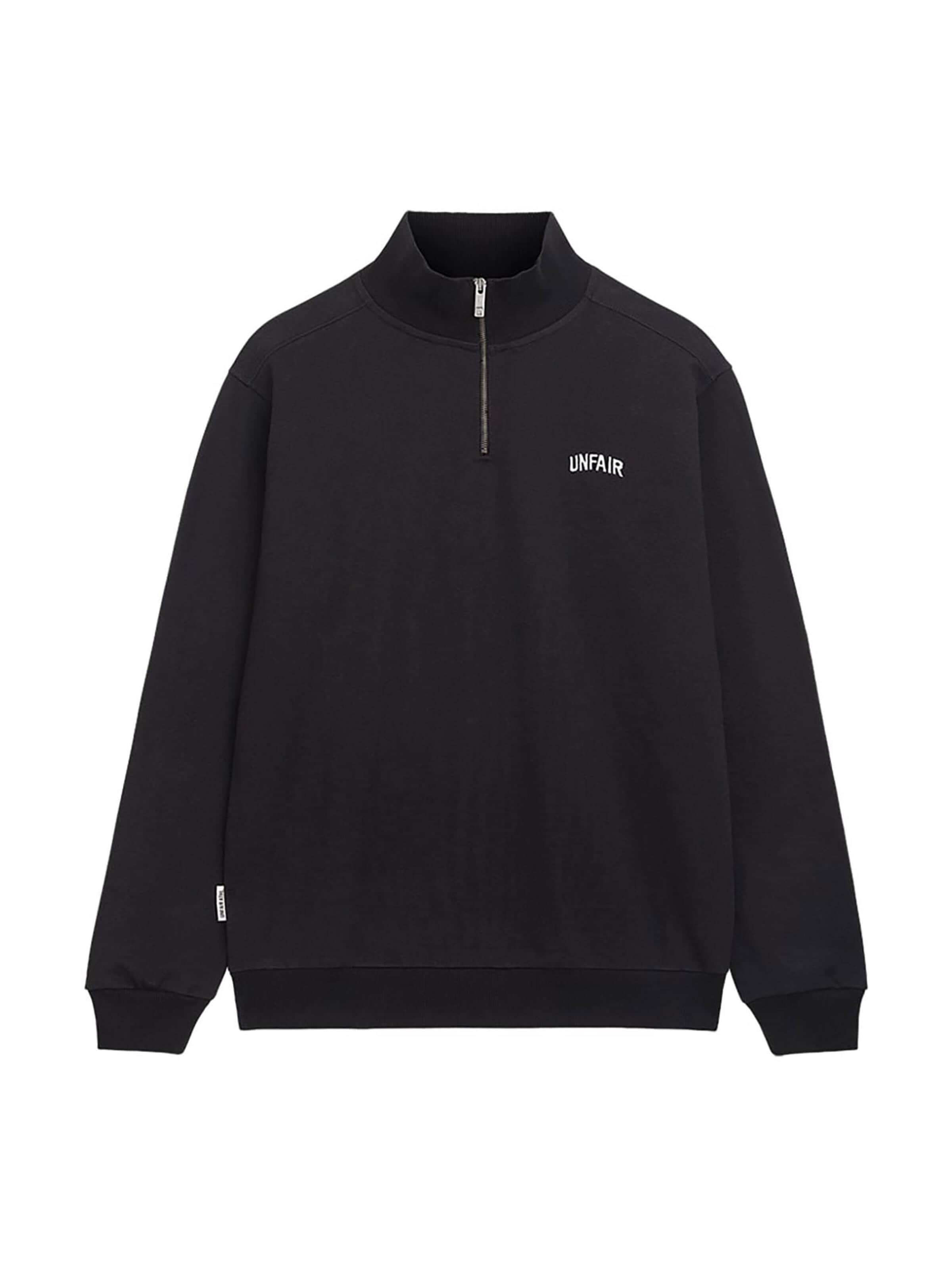 Unfair Athletics Sweatshirt 'Curved' in Schwarz: Vorderseite