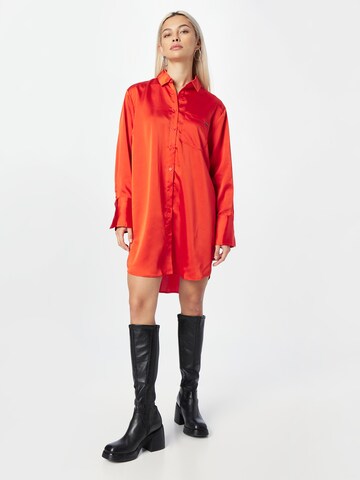 Colourful Rebel Shirt Dress in Orange: front