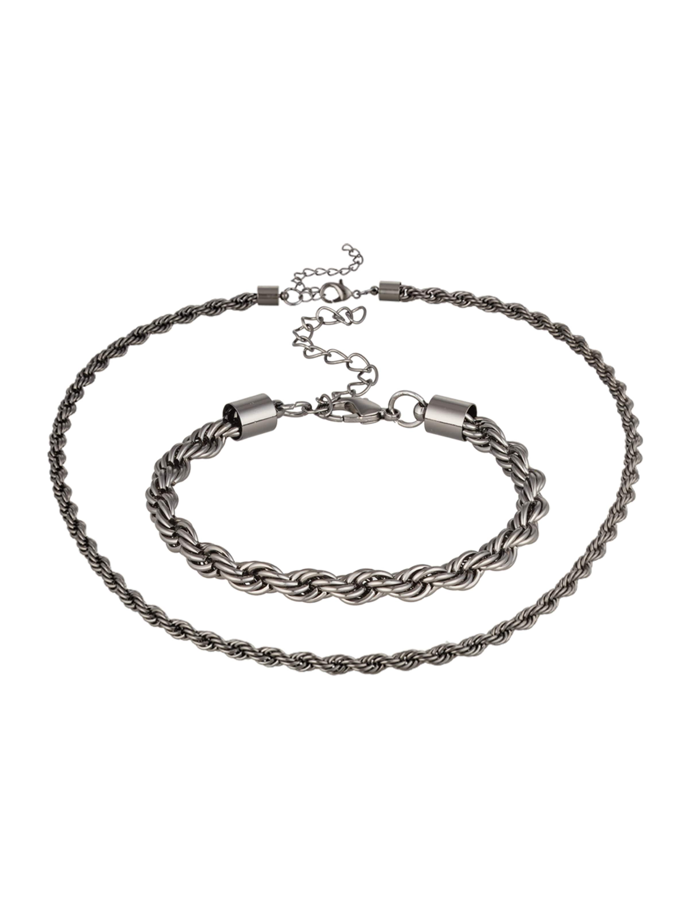 Urban Classics Sada šperků 'Charon' – stříbrná: přední strana