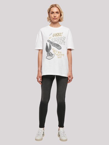 F4NT4STIC T-Shirt 'Looney Tunes Bugs Bunny Rub Me The Wrong Way' in Weiß