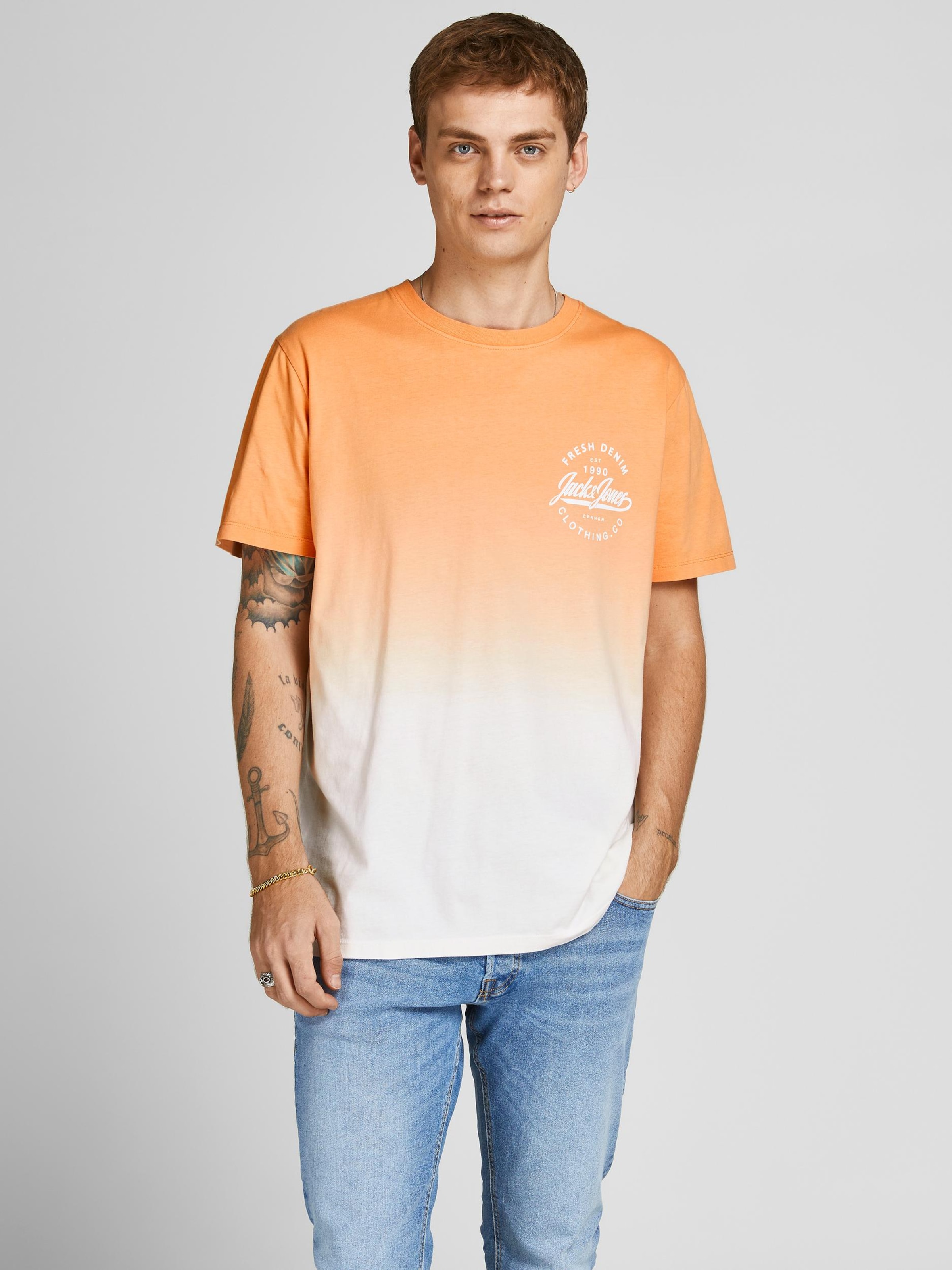 Männer Shirts JACK & JONES T-Shirt 'Tarif' in Orange - EY94669
