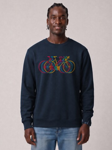 Sweat-shirt 'Fahrräder' Watapparel en bleu : devant