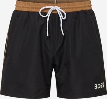 BOSS Badeshorts 'Starfish' in Schwarz: predná strana