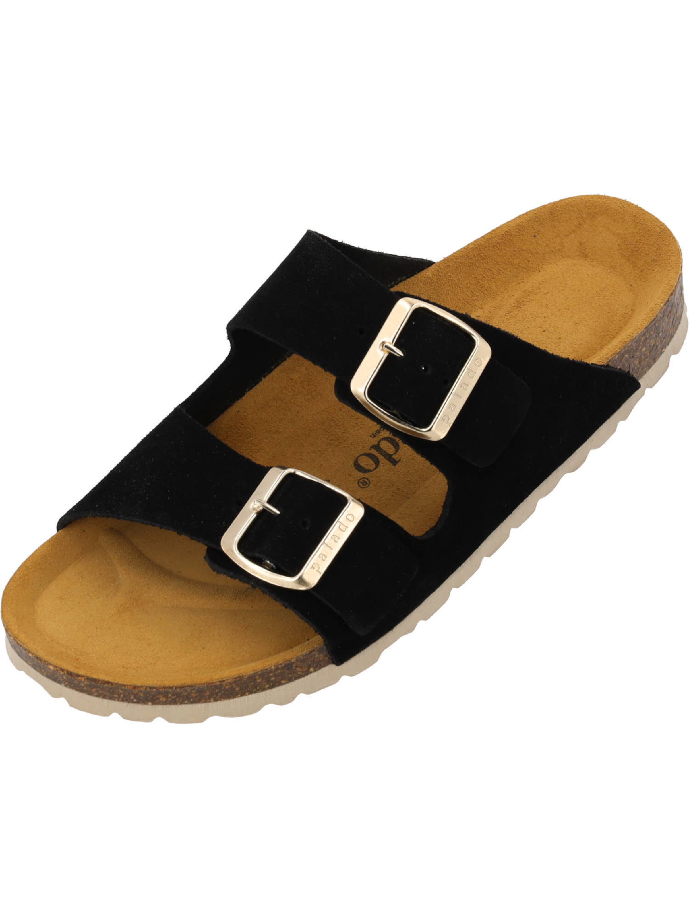 Palado Pantolette 'Korfu' in Schwarz: Vorderseite