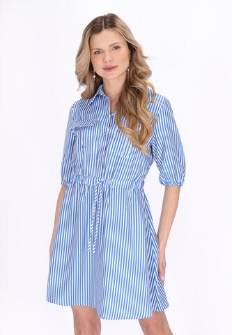 Robe-chemise Usha en bleu : devant