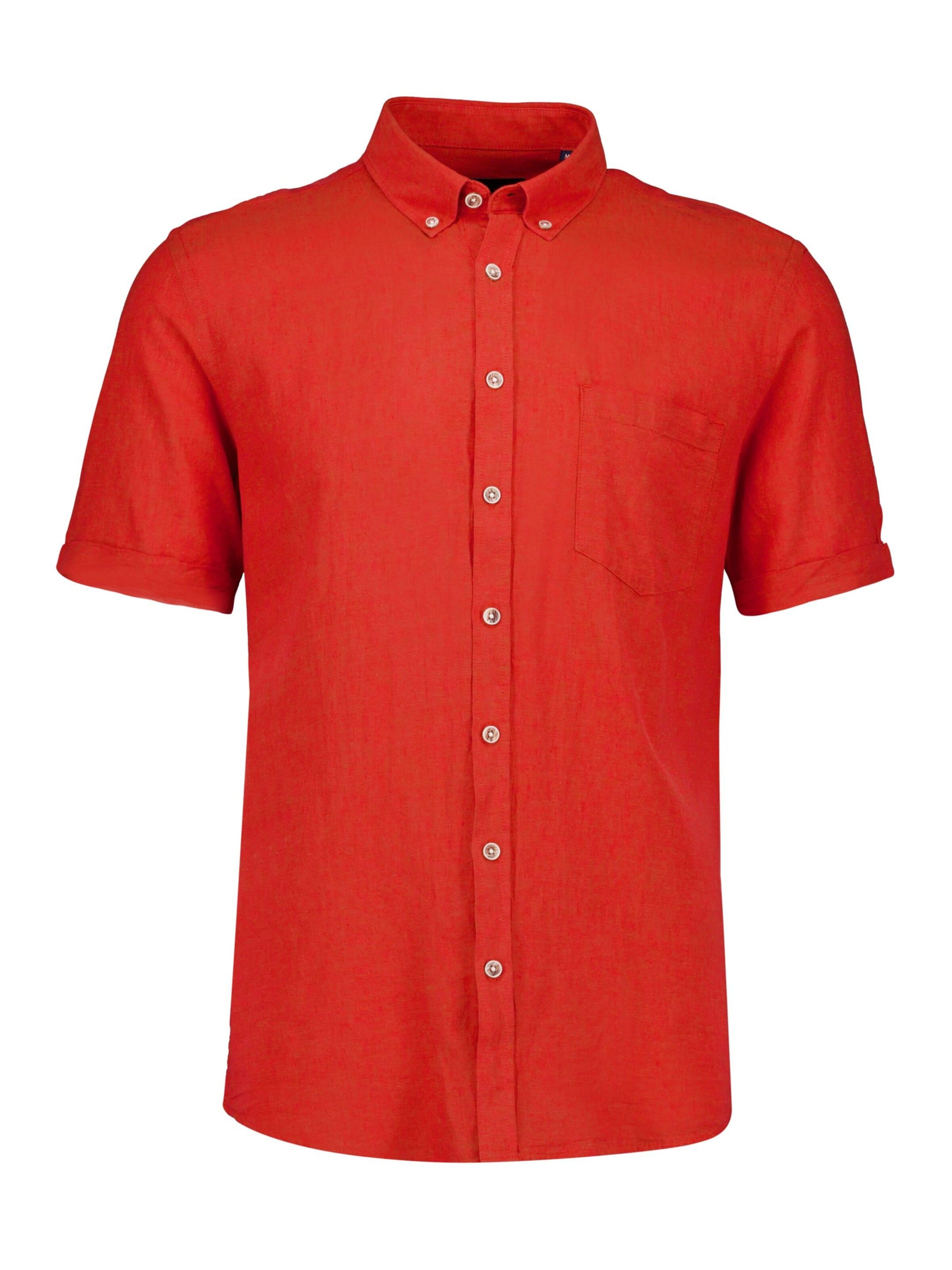 Coupe regular Chemise Lindbergh en orange : devant