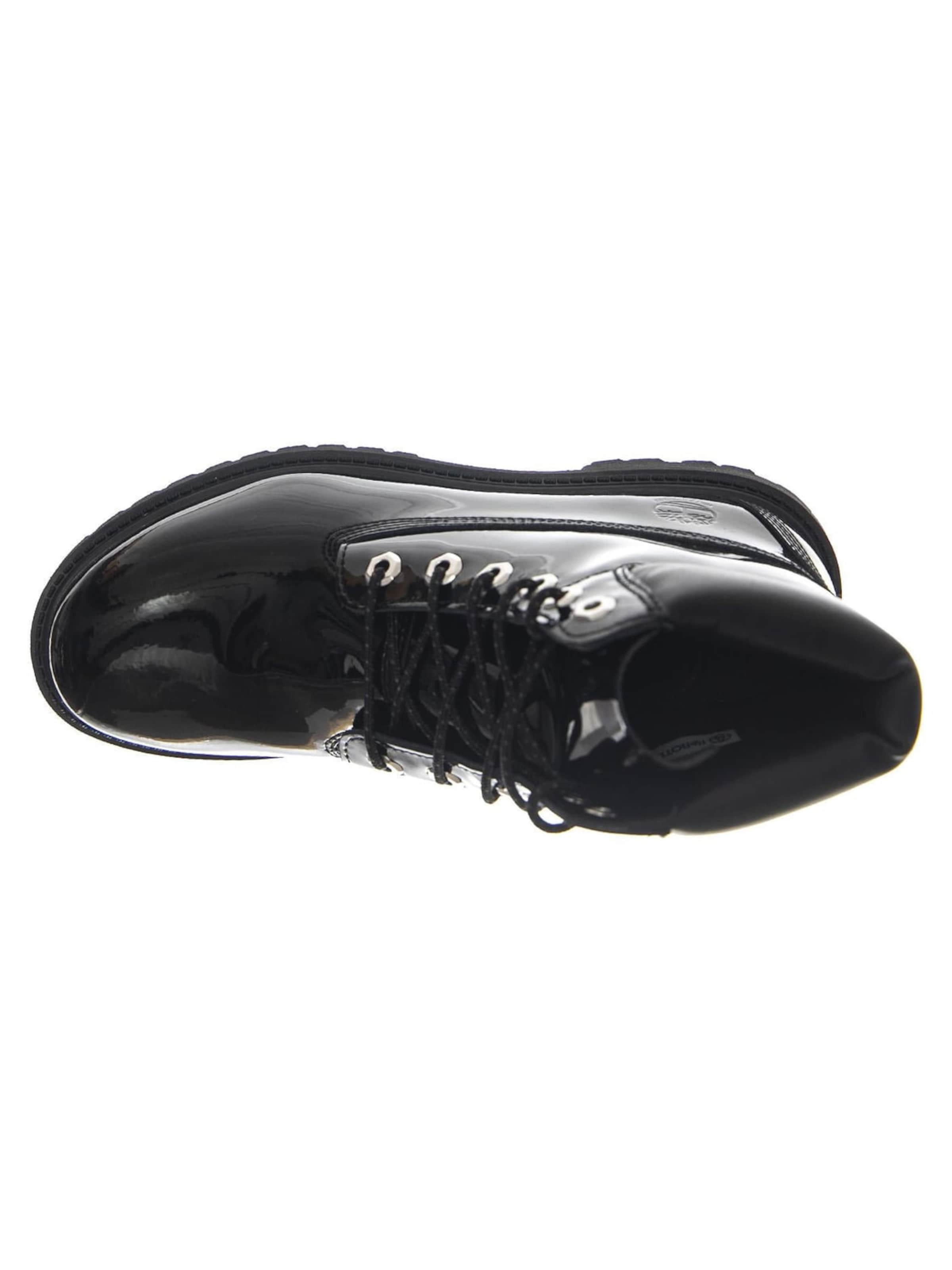 TIMBERLAND Kozaki 'Premium 6 Inch Lace Up Waterproof Boot -- Women's Black Patent Leather' w kolorze czarny