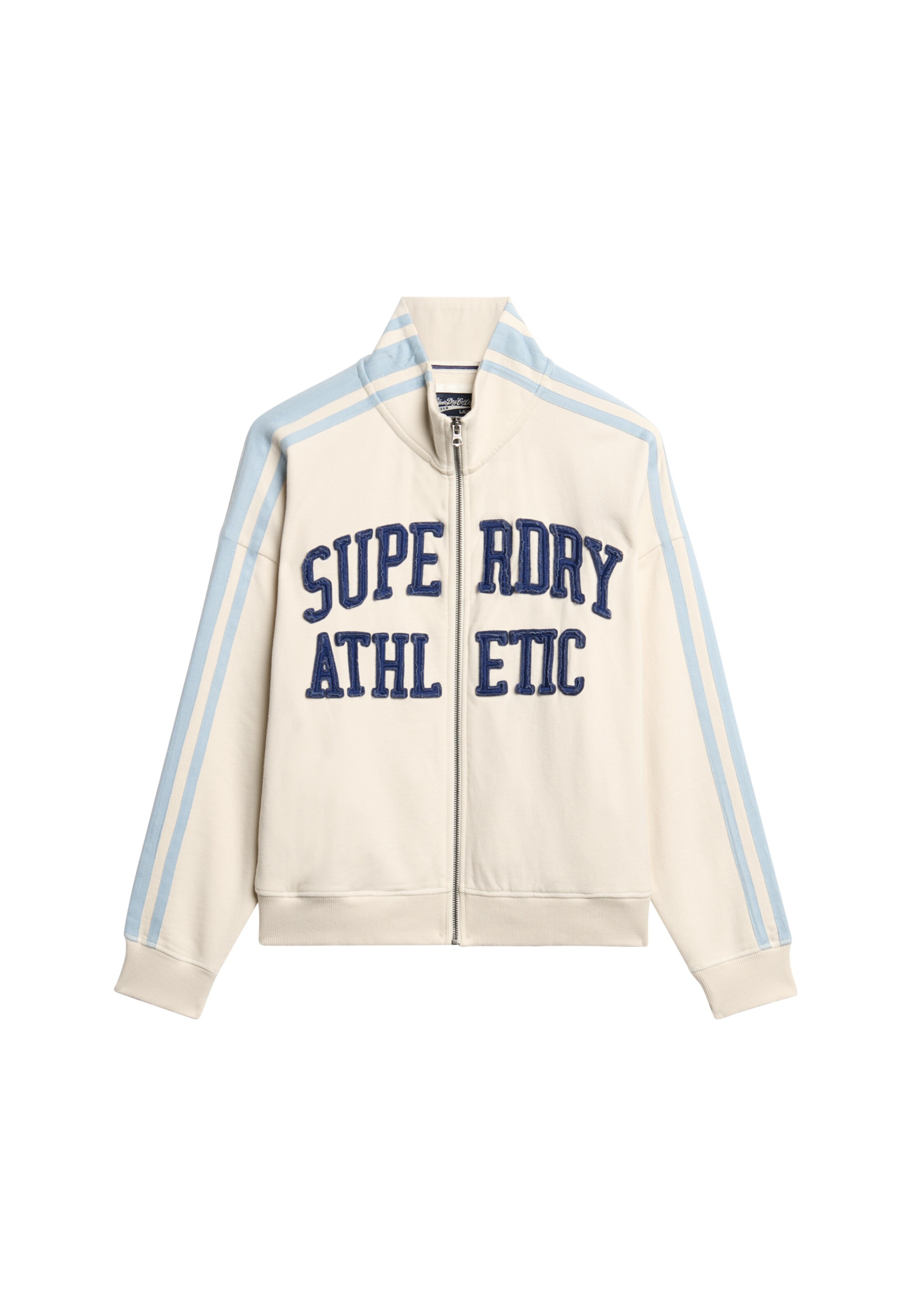 Superdry Zip-Up Hoodie 'Athletic Essentials' in Beige: front
