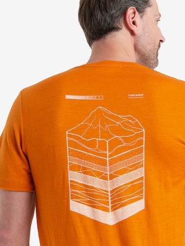 ICEBREAKER Paita 'Mountain' värissä oranssi
