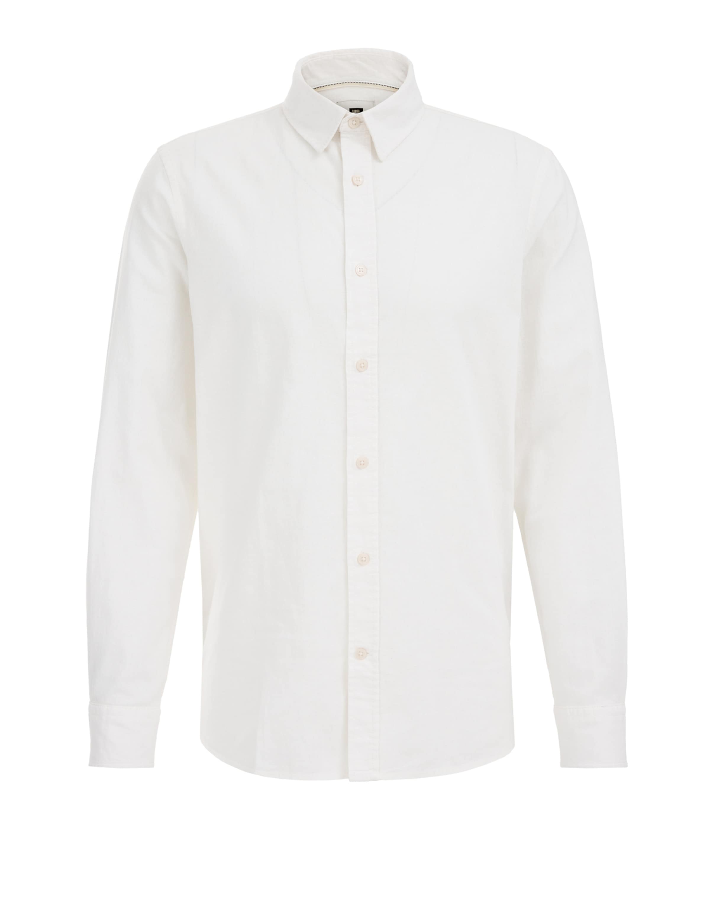 WE Fashion Přiléhavý střih Košile – bílá: přední strana