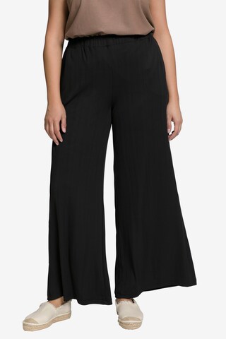 Ulla Popken Wide leg Broek in Zwart: voorkant