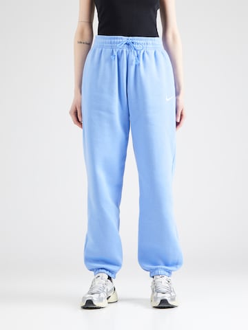 Nike Sportswear Loosefit Kalhoty 'Phoenix Fleece' – modrá: přední strana