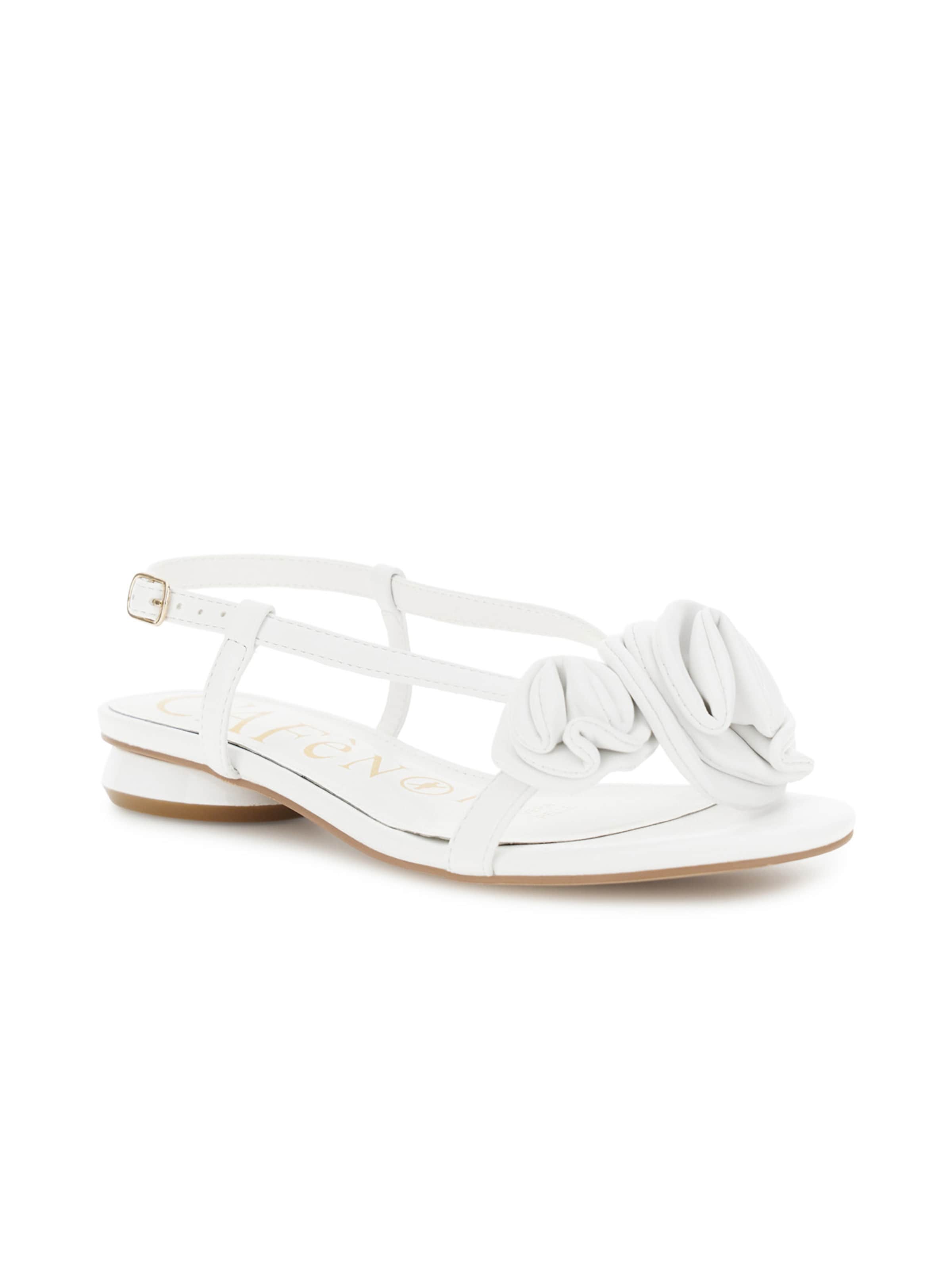 CAFè NOIR Sandalen met riem in Wit: voorkant