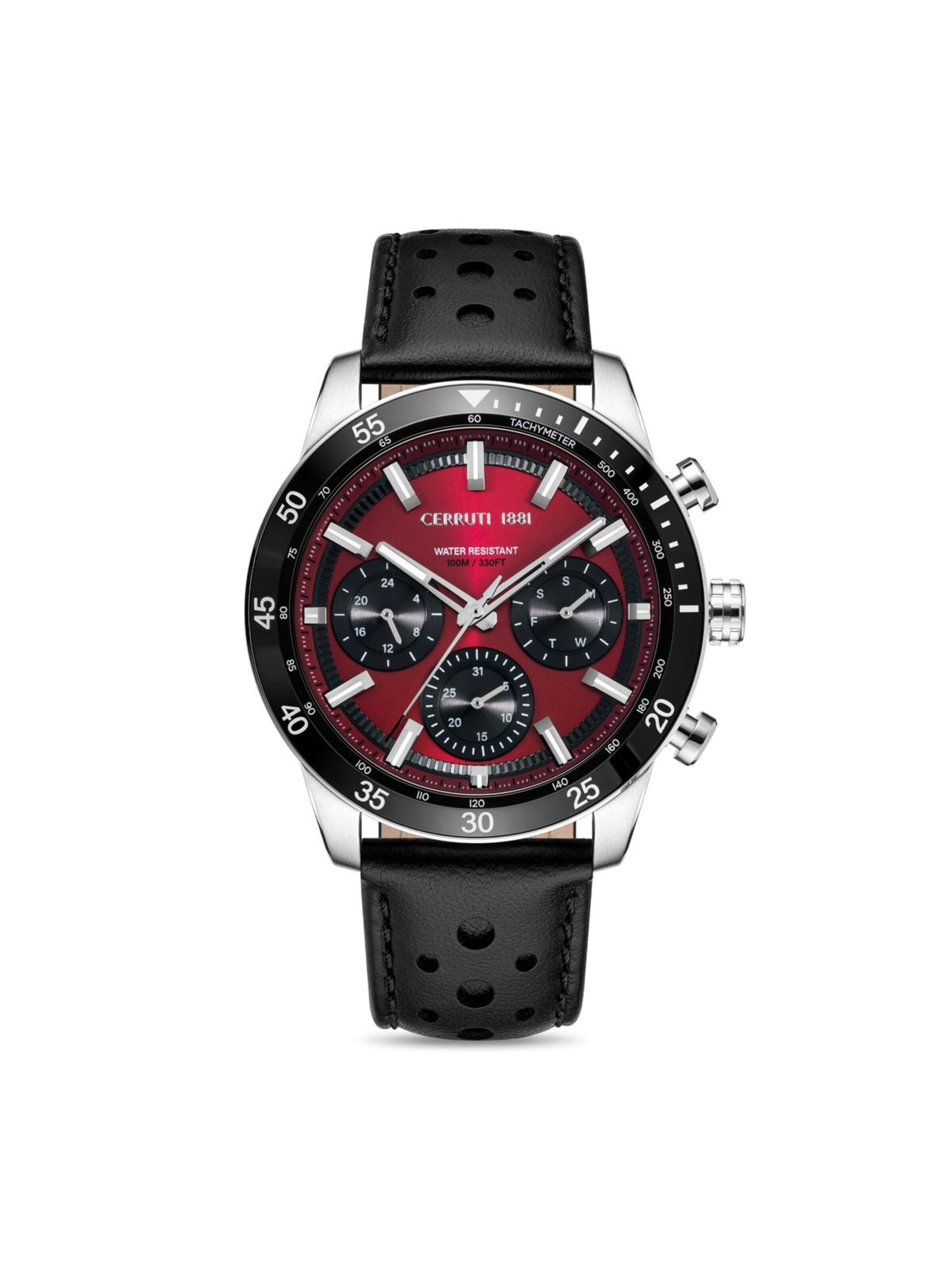 Montre à affichage analogique 'Turchino' CERRUTI 1881 en rouge : devant