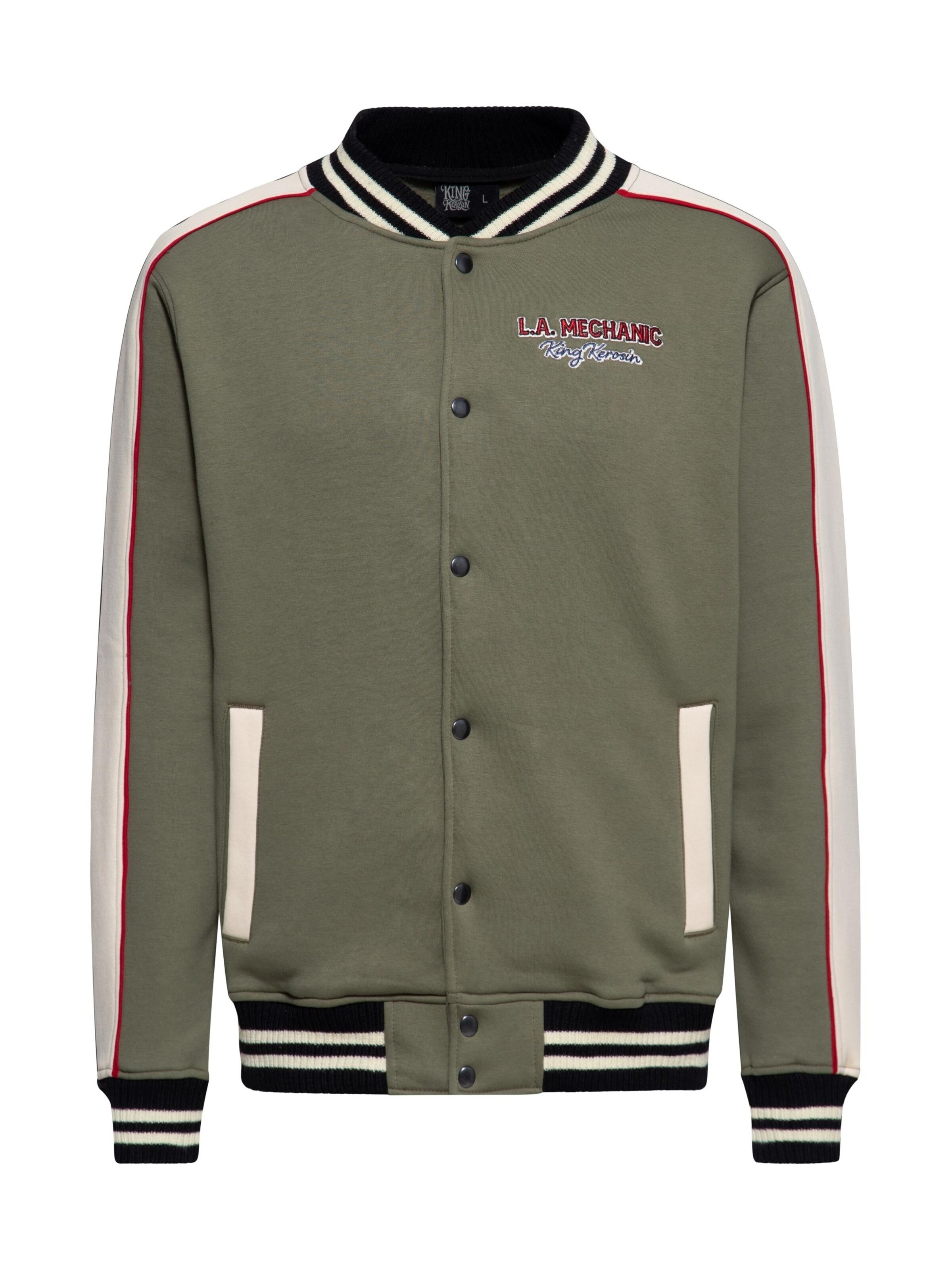King Kerosin Between-Season Jacket 'Mechanic Dude' in Green: front